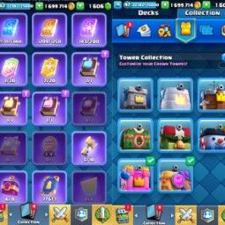 👑KT 14 👑 6938 Trophy 👑 47 LVL 👑 113 Cards 👑 89 Emotes 👑 1606 Gems 👑 1,69 kk Gold 👑 3