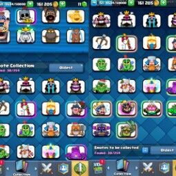 👑KT 14 👑 7378 Trophy 👑 51 LVL 👑 116 Cards 👑 30 Emotes 👑 11 Gems 👑 161 k Gold 👑 2