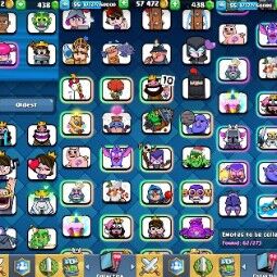 👑KT 15 👑 8616 Trophy 👑 55 LVL 👑 114 Cards 👑 62 Emotes 👑 438 Gems 👑 57 k Gold 👑 2