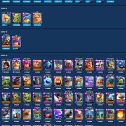 👑KT 14 👑 6880 Trophy 👑 53 LVL 👑 115 Cards 👑 44 Emotes 👑 110 Gems 👑 2 k Gold 👑 1