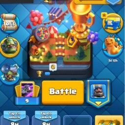 👑KT 14 👑 8064 Trophy 👑 49 LVL 👑 115 Cards 👑 35 Emotes 👑 2584 Gems 👑 356 k Gold 👑 0