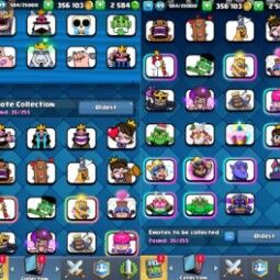 👑KT 14 👑 8064 Trophy 👑 49 LVL 👑 115 Cards 👑 35 Emotes 👑 2584 Gems 👑 356 k Gold 👑 2