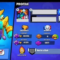 👑 79 brawlers 👑 40.296 troféus 👑 76 Skins 👑 10 Lendas 👑 25 Míticos 👑 25 Épicos 👑 2009 gold 👑 49 gemas 👑 4818 Blings 👑 3