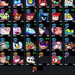 👑 79 brawlers 👑 40.296 troféus 👑 76 Skins 👑 10 Lendas 👑 25 Míticos 👑 25 Épicos 👑 2009 gold 👑 49 gemas 👑 4818 Blings 👑 2