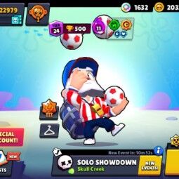 👑 75 Brawlers 👑 22.979 Trophies 👑 63 Skins 👑 9 Legends 👑 23 Mythics 👑 24 Epics 👑 3033 Gold 👑 283 Gems 👑 1632 Blings 👑 0