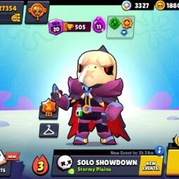 👑 68 Brawlers 👑 27.354 Trophies 👑 58 Skins 👑 6 Legends 👑 18 Mythics 👑 25 Epics 👑 18808 Gold 👑 35 Gems 👑 3327 Blings 👑 0