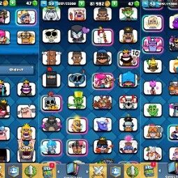 👑KT 14 👑 7653 Trophy 👑 50 LVL 👑 111 Cards 👑 79 Emotes 👑 47 Gems 👑 81 k Gold 👑 2