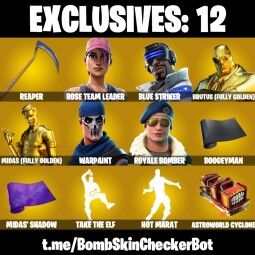 👑105 Skins 👑PC/PSN/XBOX👑 OG STW 👑 Gold Midas 👑 Royale Bomber 👑 Blue Striker 👑 A.I.M. 👑 Lynx 👑 The Prisoner 👑 Menace 👑 4
