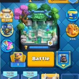 👑KT 14 👑 6440 Trophy 👑 46 LVL 👑 108 Cards 👑 121 Emotes 👑 171 Gems 👑 836 k Gold 👑 0