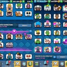 👑KT 14 👑 7000 Trophy 👑 47 LVL 👑 115 Cards 👑 41 Emotes 👑 634 Gems 👑 305 k Gold 👑 2
