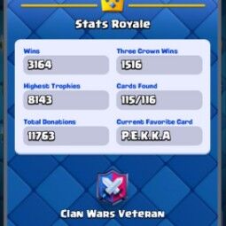 👑KT 14 👑 8006 Trophy 👑 53 LVL 👑 115 Cards 👑 84 Emotes 👑 250 Gems 👑 63 k Gold 👑 4