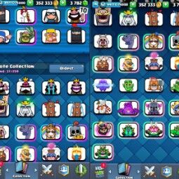 👑キングタワー 14 👑 7224 トロフィー 👑 52 LV 👑 116枚のカード 👑 37枚 エモート 👑 3782名 虹のダイヤ 👑 352キロメートル ゴールド 👑 2