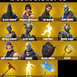 👑15 Skins 👑PC/PSN/XBOX👑 Black Knight 👑 Take The L 👑 Floss 👑 Sparkle Specialist 👑 The Reaper 👑 Blue Squire 👑 Royale Knight 👑 Elite Agent 👑 4
