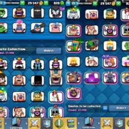 👑KT 15 👑 7508 Trophy 👑 55 LVL 👑 114 Cards 👑 37 Emotes 👑 826 Gems 👑 29 k Gold 👑 2