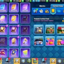 👑KT 14 👑 8021 Trophy 👑 53 LVL 👑 115 Cards 👑 47 Emotes 👑 5271 Gems 👑 174 k Gold 👑 3