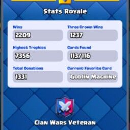 👑KT 13 👑 7183 Trophy 👑 41 LVL 👑 113 Cards 👑 48 Emotes 👑 374 Gems 👑 987 k Gold 👑 4
