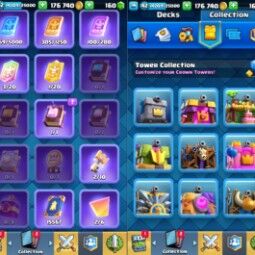 👑KT 14 👑 6707 Trophy 👑 42 LVL 👑 114 Cards 👑 49 Emotes 👑 160 Gems 👑 176 k Gold 👑 3