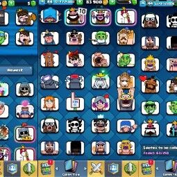 👑KT 14 👑 6928 Trophy 👑 44 LVL 👑 114 Cards 👑 63 Emotes 👑 5 Gems 👑 83 k Gold 👑 2