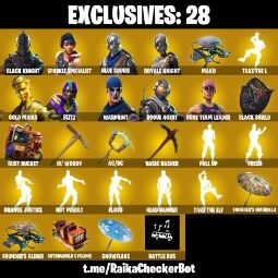 👑56 Skins 👑PC/PSN/XBOX👑 Black Knight 👑 Sparkle Specialist 👑 Blue Squire 👑 Royale Knight 👑 OG STW 👑 Mako 👑 Take The L 👑 Floss 👑 Fresh 👑 AC/DC 👑 4