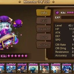 Global - 2 Ld5 - Kiki and Sylvia \ 70 nat5 \ many skins \ tower 200 + 1 hell \ farm - triple sss \ abyss h - 00:48 \ 240 - 6 starts monsters 2