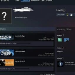 16 Years old STEAM+9 LVL l DEAD BY DAYLIGHT+ 1100+ IDLE (AFK) HOURS+Bonus game PROJECT ZOMBOID l INSTANT DELIVERY 24/7 0