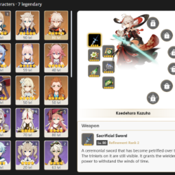 【USA】 ❤️ AR 55 💠Leg Chars 7 + Leg Weapons 2💠 { Jean & Albedo & Kaedehara Kazuha & Ganyu & Sangonomiya Kokomi & Yae Miko & Mona & Traveler & Aloy | Amos' Bow & 0