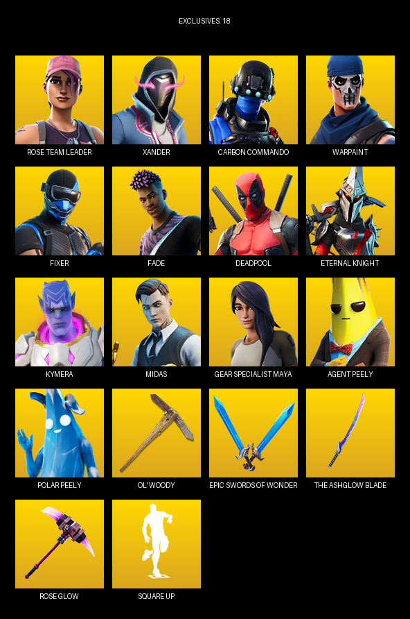 Fortnite Account ( PC ) (Gear Specialist Maya, Rose Team Leader, Xander, Carbon Commando, Warpaint, Fixer, Fade, Deadpool, Eternal Knight, Kymera, Midas, Thor, Storm, Mystique, Tony Stark, Meowscles, Doctor Doom, Ninja, Wolverine, Siona) (50 Skins) Fortnite Account ( PC ) (Gear Specialist Maya, Rose Team Leader, Xander, Carbon Commando, Warpaint, Fixer, Fade, Deadpool, Eternal Knight, Kymera, Midas, Thor, Storm, Mystique, Tony Stark, Meowscles, Doctor Doom, Ninja, Wolverine, Siona) (50 Skins)