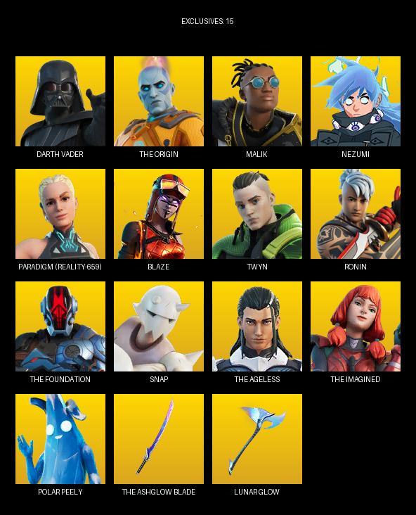 Fortnite Account ( PC ) (Darth Vader, The Origin, Malik, Nezumi, Paradigm (Reality-659), Blaze, Twyn, Ronin, Snap, Mecha R3X, Spider-Gwen, General Grievous, Sith Trooper, Massai, Ruby Shadows, Gumbo, Kwame) (84 Skins) Fortnite Account ( PC ) (Darth Vader, The Origin, Malik, Nezumi, Paradigm (Reality-659), Blaze, Twyn, Ronin, Snap, Mecha R3X, Spider-Gwen, General Grievous, Sith Trooper, Massai, Ruby Shadows, Gumbo, Kwame) (84 Skins)