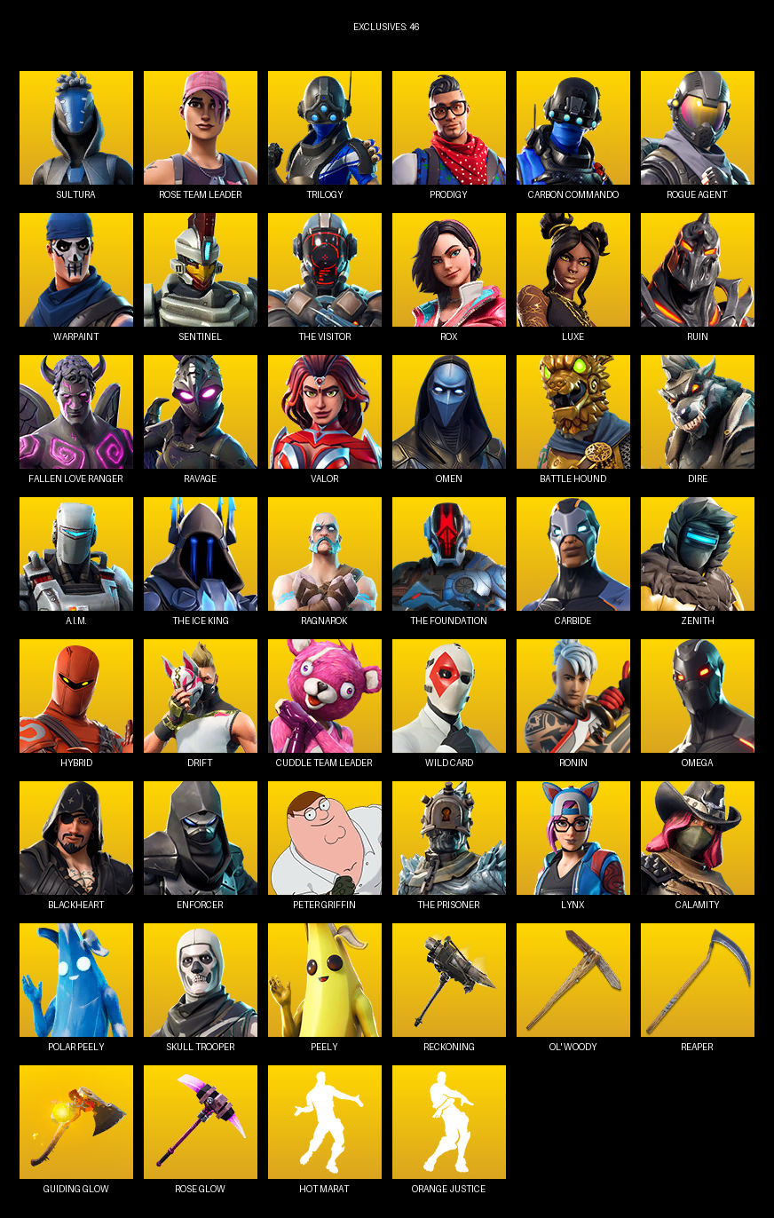 Fortnite Account ( PC ) (Peely) (93 Skins)