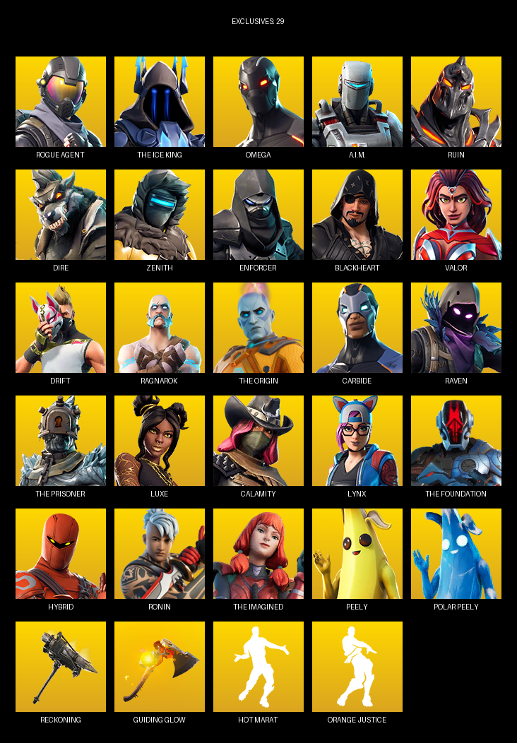 Fortnite Account ( PLAYSTATION / PC ) (Omega, Rogue Agent, The Ice King, A.I.M., Ruin, Dire, Zenith, Enforcer, Blackheart, Valor, Drift, Ragnarok, Carbide, Raven, Luxe, Calamity, Lynx) (66 Skins)