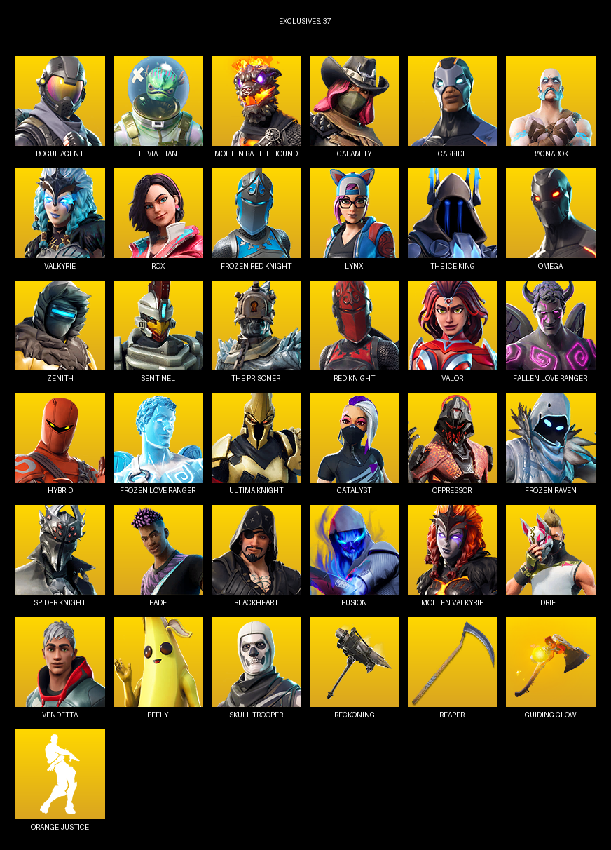 Fortnite Account ( PC ) (Omega, Rogue Agent, Leviathan, Molten Battle Hound, Calamity, Carbide, Ragnarok, Valkyrie, Rox, Frozen Red Knight, Lynx, The Ice King, Zenith, Sentinel, Valor, Fallen Love Ranger, Hybrid) (96 Skins)