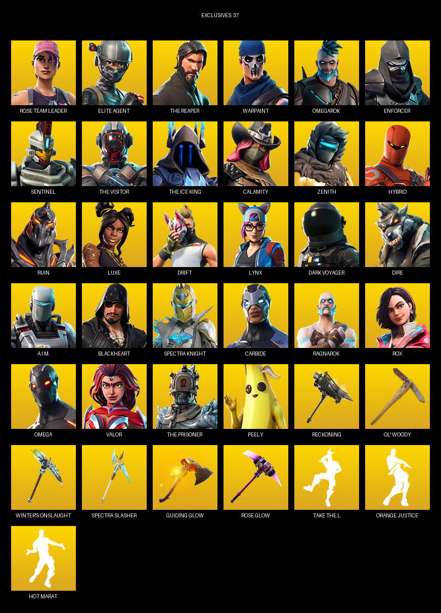Fortnite Account ( PC / PLAYSTATION / XBOX ) (Elite Agent, The Reaper, Omega, Rose Team Leader, Warpaint, Omegarok, Enforcer, Sentinel, Calamity, Zenith, Hybrid, Ruin, Luxe, Drift, Lynx, Dark Voyager, Dire, A.I.M.) (60 Skins)