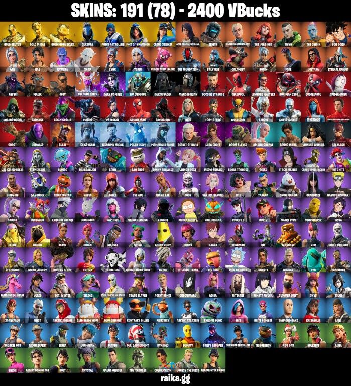 Fortnite Account ( PC / PLAYSTATION / XBOX ) (Gold Brutus, Gold Midas, Gold Meowscles, Sultura, Point Patroller, FNCS 3:1 Champion, Cloud Striker, Gear Specialist Maya) (191 Skins)