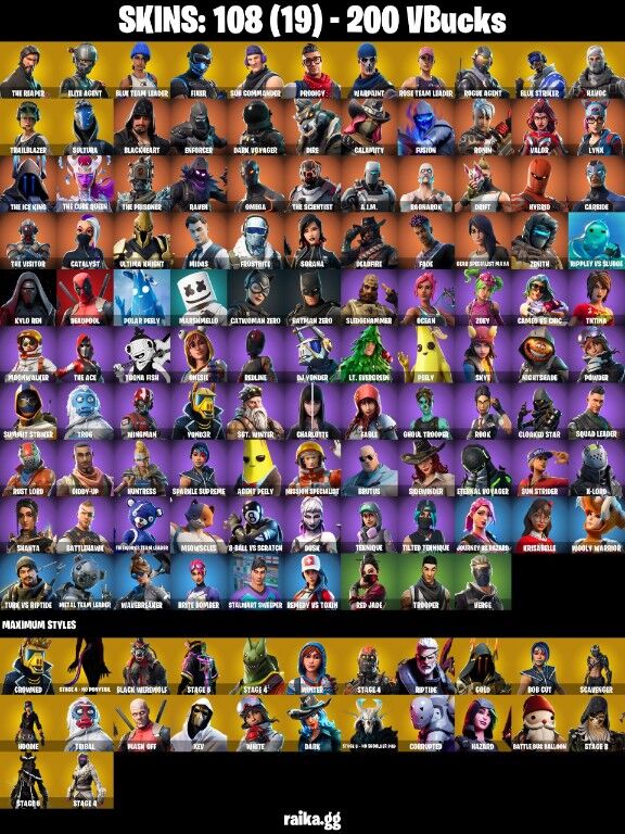 Fortnite Account ( PLAYSTATION / XBOX / PC / NINTENDO / MOBILE ) (The Reaper, Take The L) (108 Skins)