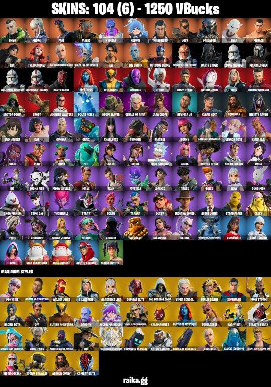 Fortnite Account ( PLAYSTATION / XBOX / PC / NINTENDO / MOBILE ) (Twyn, Mizuki, Fade, Malik, Kymera, Nezumi, The Ageless, Joey, Predator, Snap, Menace, Era, The Imagined, Paradigm, Renzo the Destroyer, Raz, The Origin, Optimus Prime, Ahsoka's Clone Trooper, Darth Vader, Clone Trooper, Mandalorian, Wolf Pack Trooper, Coruscant Guard, Darth Maul, Mystique, Wolverine, Prowler, Storm, Tony Stark, Spider-Gwen, Thor, Doctor Strange, Doctor Doom, Groot, Jennifer Walters, Polar Peely, Doom Slayer, Geralt of Rivia, Lara Croft, Neymar Jr, Clark Kent, Aquaman, Rebirth Raven) (104 Skins) Fortnite Account ( PLAYSTATION / XBOX / PC / NINTENDO / MOBILE ) (Twyn, Mizuki, Fade, Malik, Kymera, Nezumi, The Ageless, Joey, Predator, Snap, Menace, Era, The Imagined, Paradigm, Renzo the Destroyer, Raz, The Origin, Optimus Prime, Ahsoka's Clone Trooper, Darth Vader, Clone Trooper, Mandalorian, Wolf Pack Trooper, Coruscant Guard, Darth Maul, Mystique, Wolverine, Prowler, Storm, Tony Stark, Spider-Gwen, Thor, Doctor Strange, Doctor Doom, Groot, Jennifer Walters, Polar Peely, Doom Slayer, Geralt of Rivia, Lara Croft, Neymar Jr, Clark Kent, Aquaman, Rebirth Raven) (104 Skins)