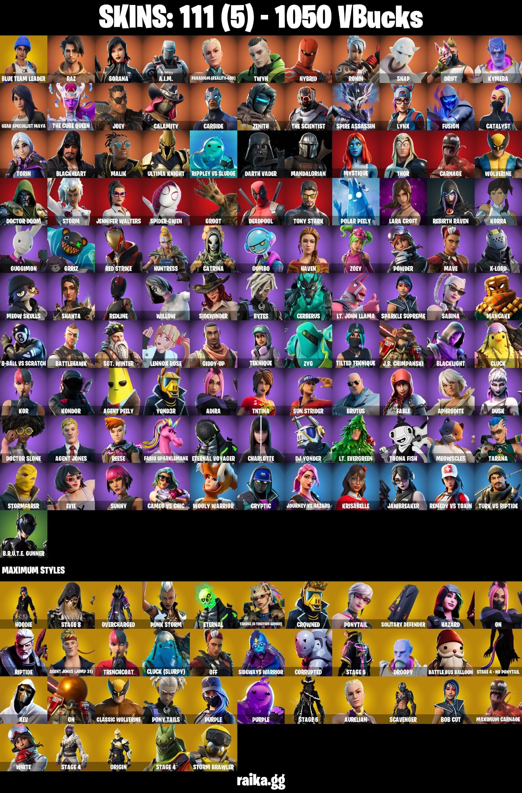 Fortnite Account ( PLAYSTATION / XBOX / PC / NINTENDO / MOBILE ) (Calamity Stage 5) (111 Skins)