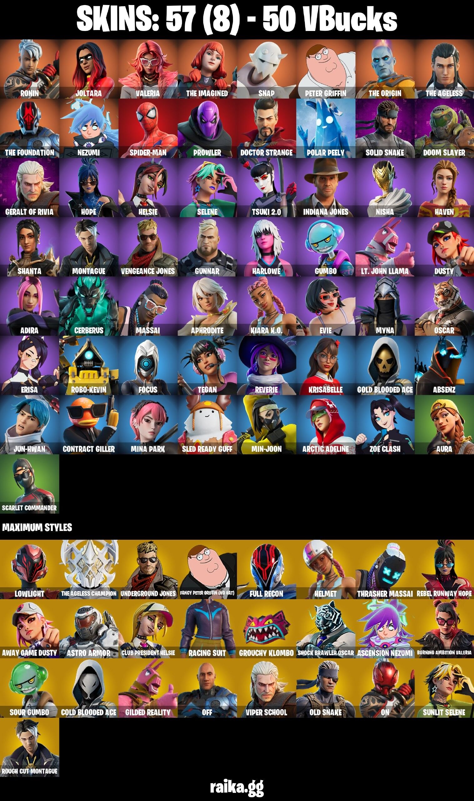 Fortnite Account ( PLAYSTATION / XBOX / PC / NINTENDO / MOBILE ) (The Foundation) (57 Skins)