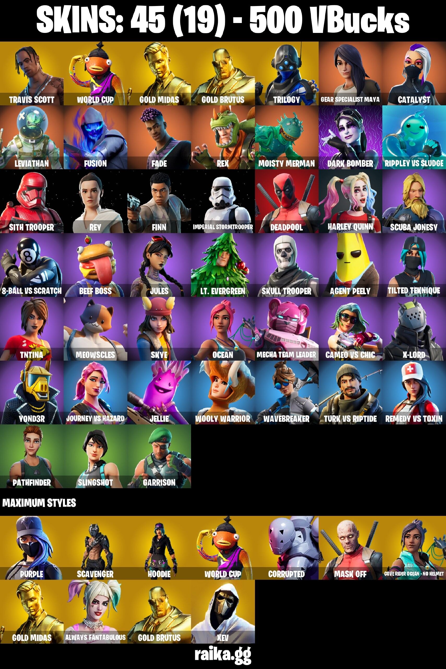 Fortnite Account ( PLAYSTATION / XBOX / PC / NINTENDO / MOBILE ) (Travis Scott) (45 Skins) Fortnite Account ( PLAYSTATION / XBOX / PC / NINTENDO / MOBILE ) (Travis Scott) (45 Skins)