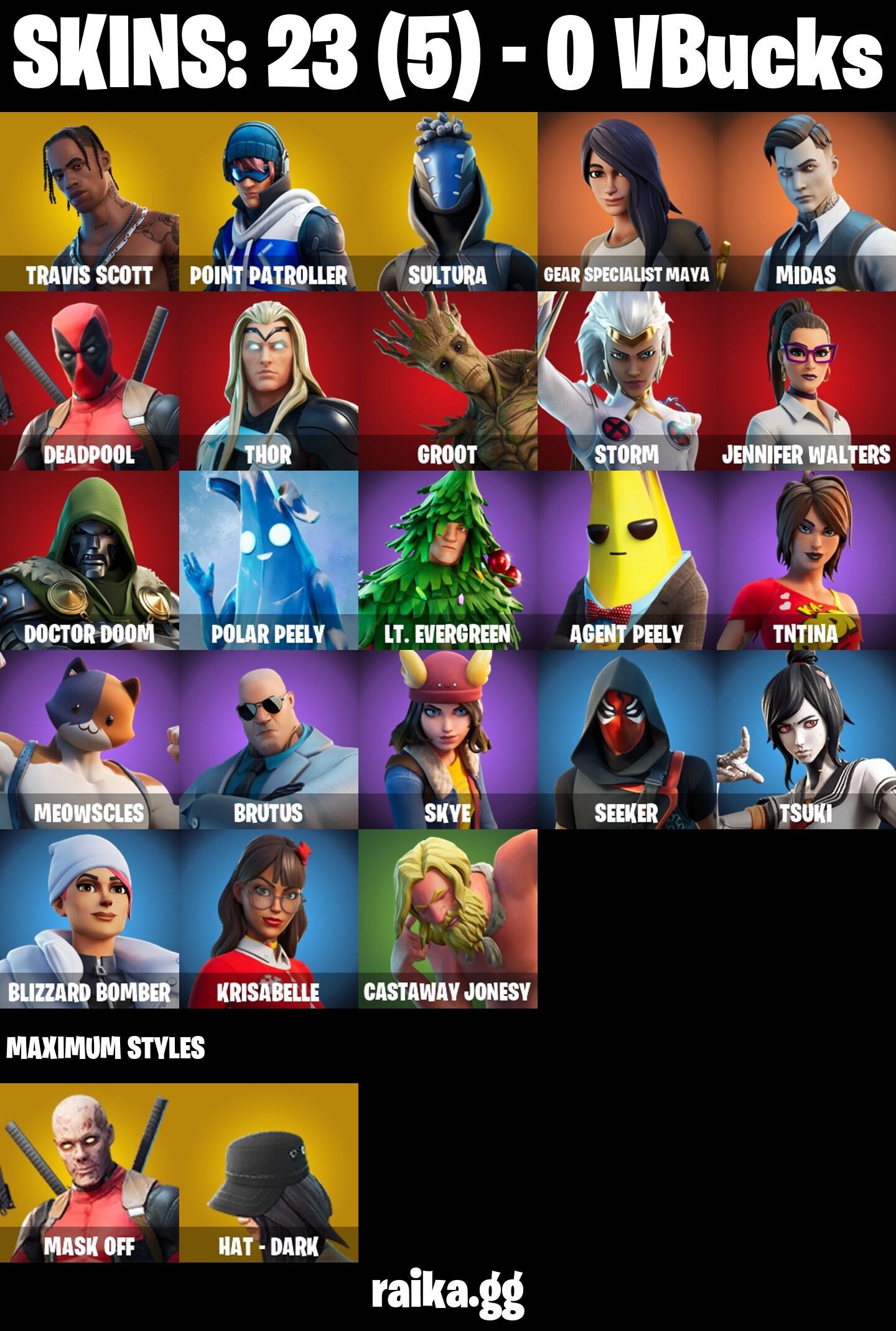 Fortnite Account ( PLAYSTATION / XBOX / PC / NINTENDO / MOBILE ) (Travis Scott, Head Banger) (23 Skins)