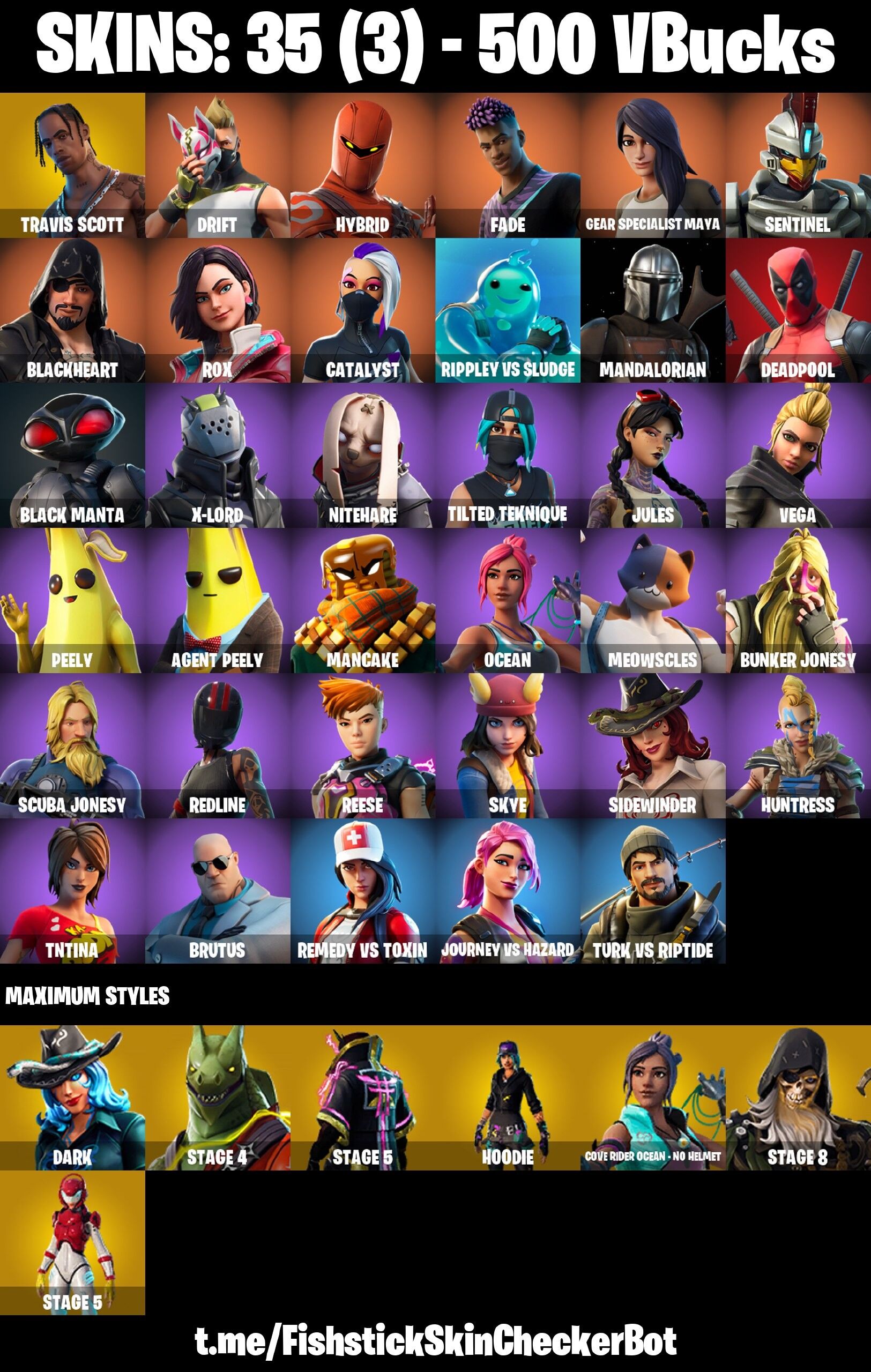Fortnite Account ( PLAYSTATION / XBOX / PC / NINTENDO / MOBILE ) (Travis Scott) (35 Skins) Fortnite Account ( PLAYSTATION / XBOX / PC / NINTENDO / MOBILE ) (Travis Scott) (35 Skins)