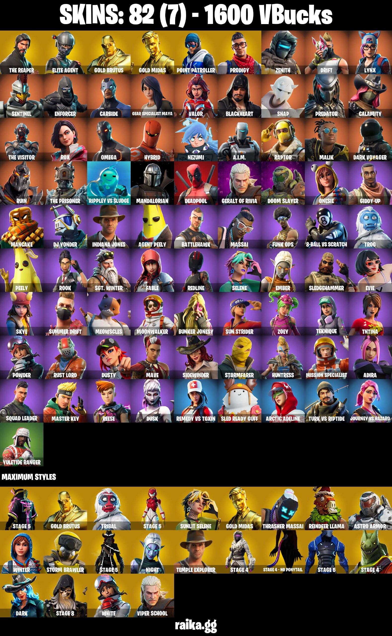 Fortnite Account ( PLAYSTATION / XBOX / PC / NINTENDO / MOBILE ) (The Reaper, Omega Stage 5, Mako) (82 Skins)