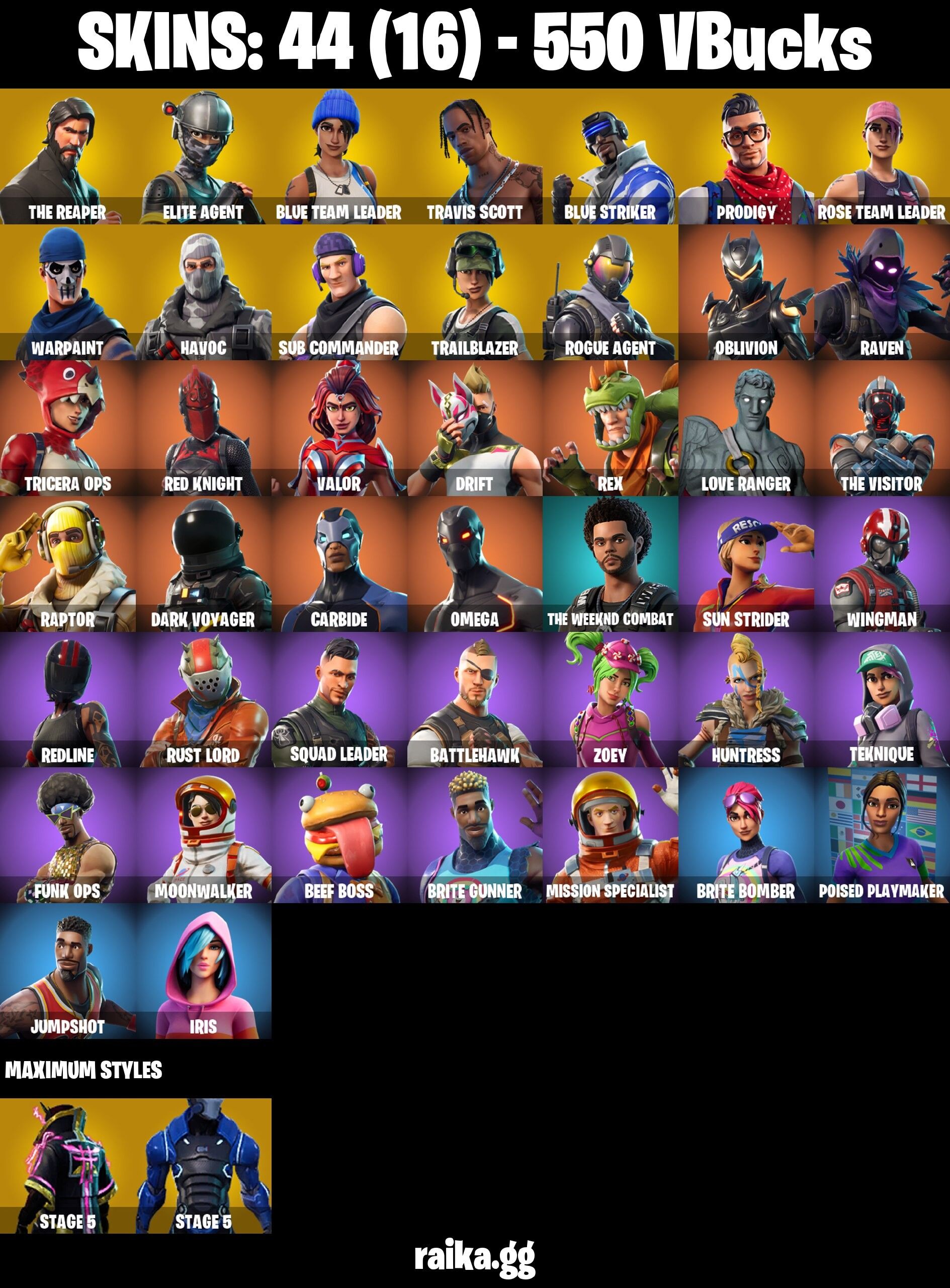 Fortnite Account ( PLAYSTATION / XBOX / PC / NINTENDO / MOBILE ) (Travis Scott, The Reaper, Take The L) (44 Skins) Fortnite Account ( PLAYSTATION / XBOX / PC / NINTENDO / MOBILE ) (Travis Scott, The Reaper, Take The L) (44 Skins)