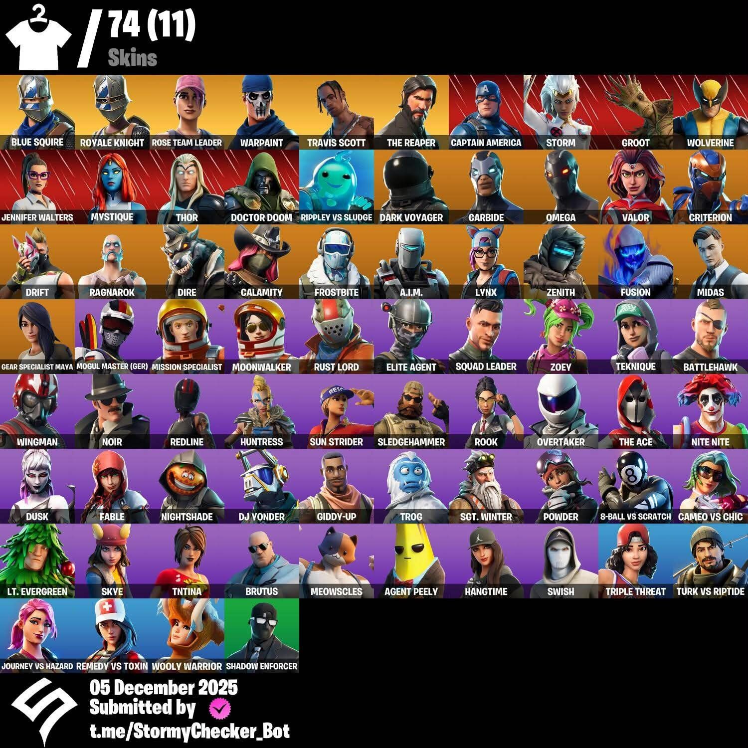 Fortnite Account ( PLAYSTATION / XBOX ) (Travis Scott) (74 Skins)