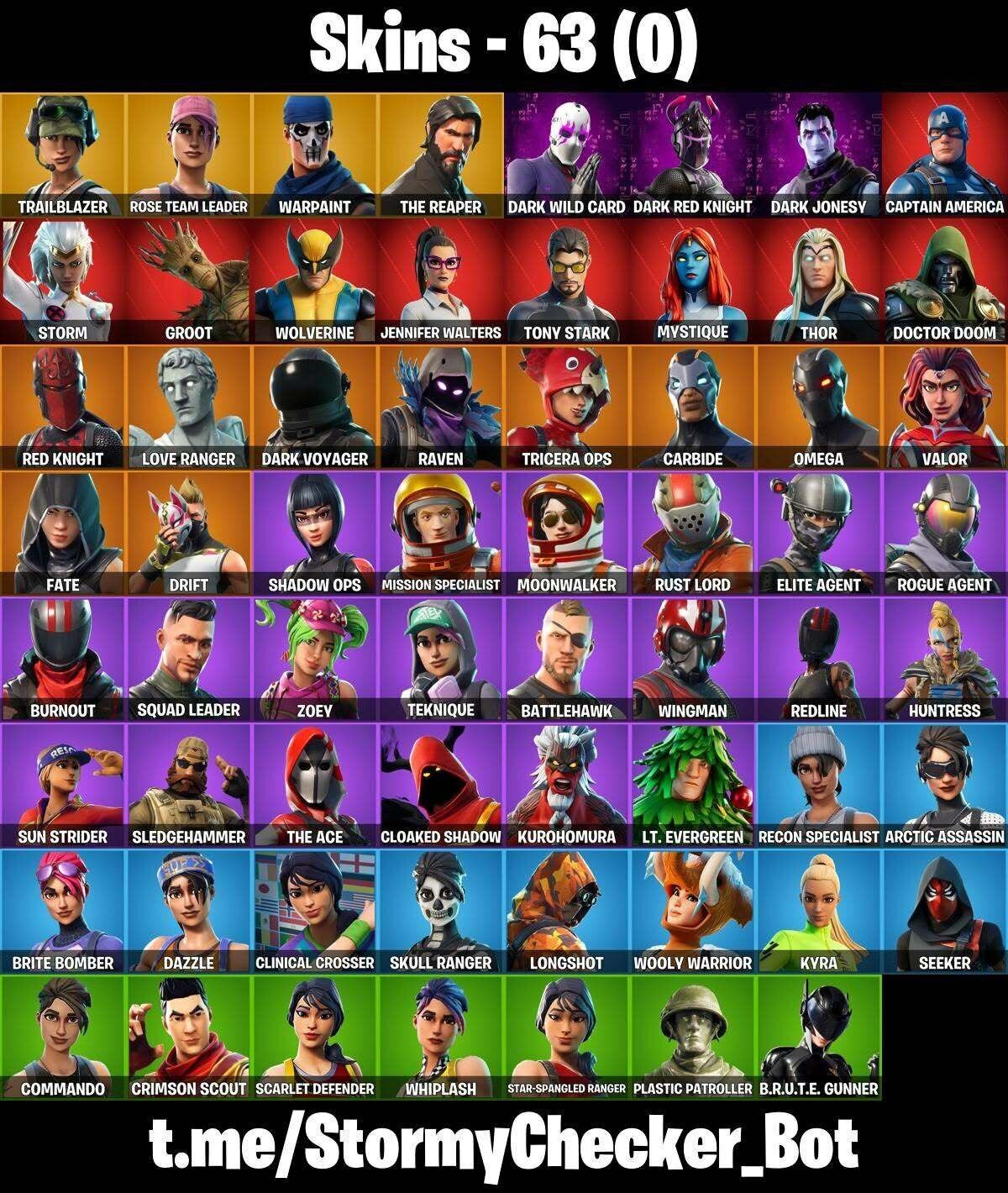 Fortnite Account ( PLAYSTATION / XBOX ) (Reaper, Elite Agent) (63 Skins)
