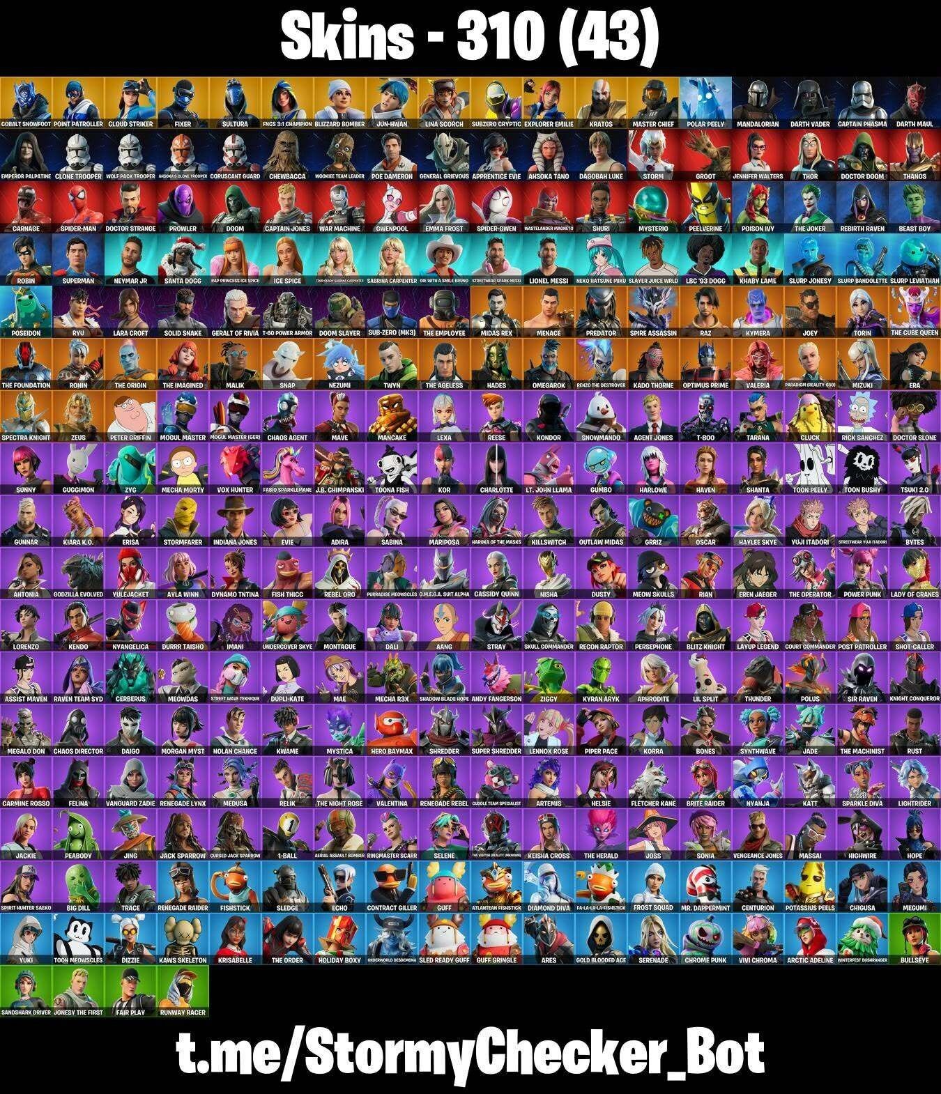 Fortnite Account ( PC ) (Kratos) (310 Skins)