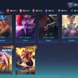 Android iOS➤327 Skins➤Top Win Rates 61%+❤️13k+ Match❤Star War Alucard➤Kof Chou➤Legend Gushion➤Ducati➤11 Gushion➤100% Max Emblem➤127 All Hero➤full Acces➤Instant➤ 2