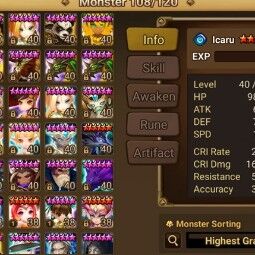 Asia - 100 LVL+3 LD5 - Ariana+Giselle+Leona+90+ Nat5+275*6 monsters+Tower 200+1 Hell+Abyss H+Triple S+Rift 5 lvl+Top nat5 on arena 1