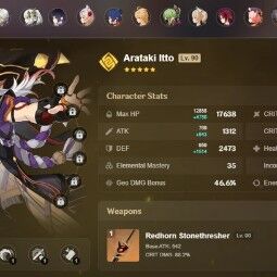 [EU HANDLEVELED] AR 55 | Itto Sign + Ayato + Arlecchino Primordial Jade + Yelan + Nahida and more! 3