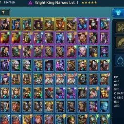 Rei Wight narses + Vergumkaar + ninja + Alice + Sun Wukong + Loki + Esqueleto + 22767 de energia + 1000 gemas + Multi-Batalha 3