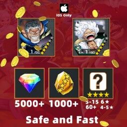 ⚡iOS Only⚡[4★ Monkey D.Garp+Gear Luffy][5000+ Gems][1000+ GF][5-15 6★][60+ 4-5★][Automatic Delivery] 0